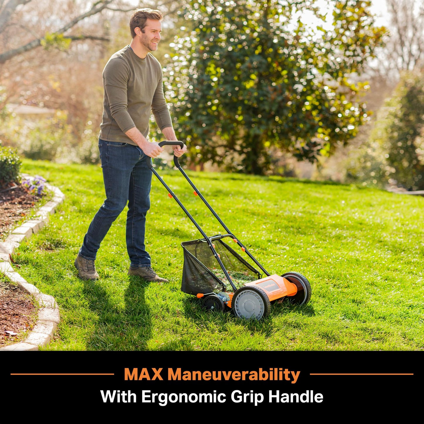 LawnMaster LMRM1602 Push Reel Lawn Mower 16-Inch 5-Blade