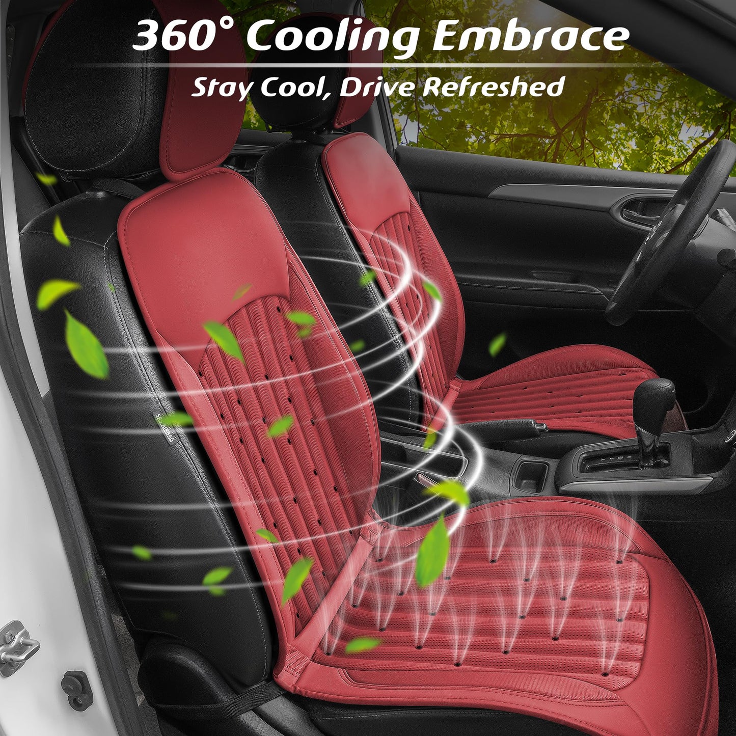 Paffenery 2026 Upgraded Cooling Car Seat Cover Front Seat, 12V-24V Ventilated Cooling Car Seat Cushion, Cooled Seat Cover for Car SUV Truck Universal Fit, Classic Black