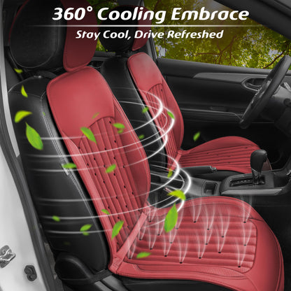 Paffenery 2026 Upgraded Cooling Car Seat Cover Front Seat, 12V-24V Ventilated Cooling Car Seat Cushion, Cooled Seat Cover for Car SUV Truck Universal Fit, Classic Black