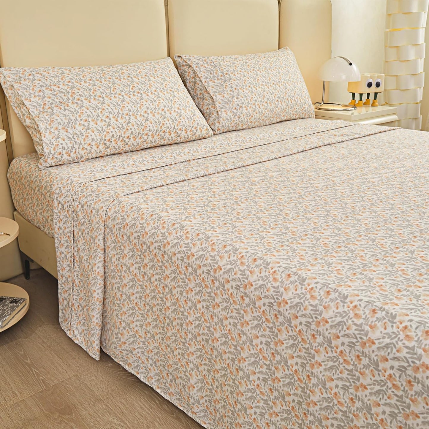 Viviland Floral Queen Sheet Set: Soft, Breathable, and Stylish Bedding
