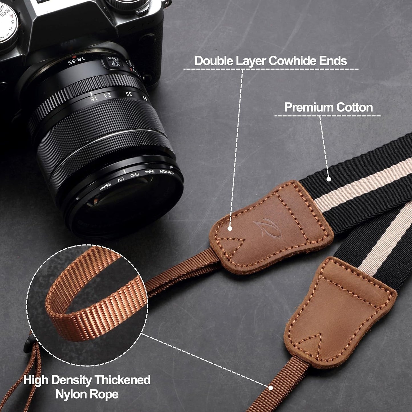 Padwa Lifestyle Black Striped Camera Strap - A Game Changer for Photographers