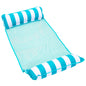 Aqua 4-in-1 Monterey Hammock Pool Float & Water Hammock, Multi-Purpose, Inflatable Pool Floats for Adults, Patented Thick, Non-Stick PVC Material, One Light Blue & One Navy/White Stripe, 2-Pack