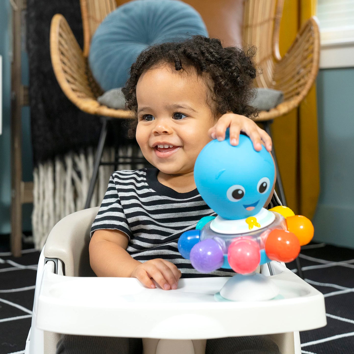 Baby Einstein Sticky Spinner BPA-freies Hochstuhl-Aktivitätsspielzeug, 3 Monate+