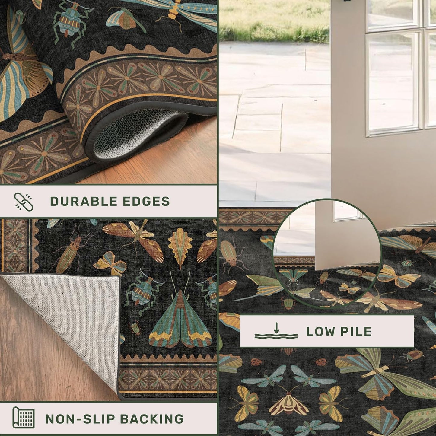 Hazo Haus Living Room Rug Black Boho 6x9 Review