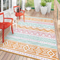 Lahome Outdoor Rugs 8x10 Waterproof, Reversible Outdoor Plastic Straw Rug for Camping Patio, RV Outdoor Rugs Outside, Outdoor Carpet for Porch Deck Backyard Picnic(Blue/Yellow,8'x 10')