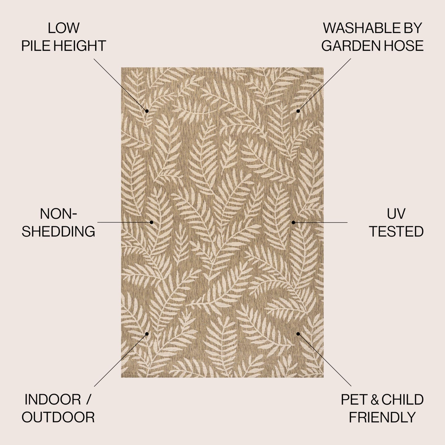 JONATHAN Y Palm Frond Indoor Outdoor Runner Rug 2X10 Orange/Cream, Nevis for Backyard, Patio, Porch, Easy-Cleaning, High Traffic, Pet-Friendly, Non-Shedding (SMB119E-210)
