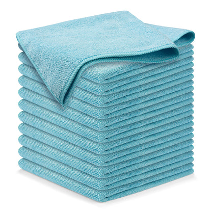 USANOOKS Microfiber Cleaning Cloth Grey - 12 Pcs (12.5"x12.5") - High Performance - 1200 Washes, Ultra Absorbent Microfiber Towel Weave Grime & Liquid for Streak-Free Mirror Shine - Car Washing Cloth