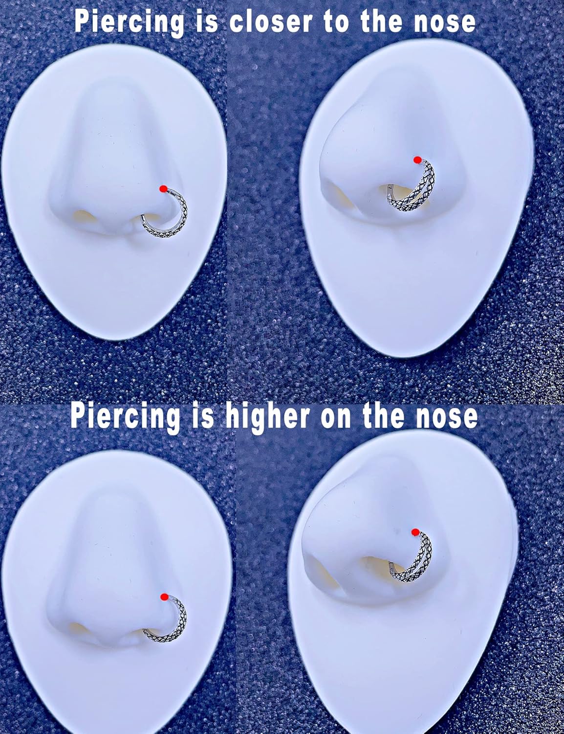 TDEBA Conch Piercing Schmuck, 316L Chirurgenstahl Segment Nasenring, CZ Knorpel Ohrringe, Lippenring, Segment Helix Rook Nahtloser Clicker Piercing Schmuck
