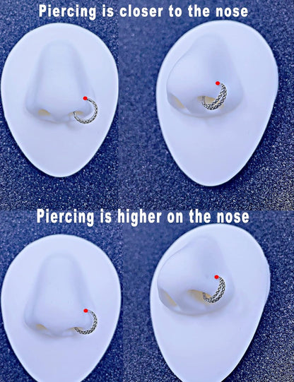 TDEBA Conch Piercing Schmuck, 316L Chirurgenstahl Segment Nasenring, CZ Knorpel Ohrringe, Lippenring, Segment Helix Rook Nahtloser Clicker Piercing Schmuck
