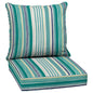 Arden Outdoor Foam Deep Seat Cushions Set, 24x24, Premium High-Density Foam, Never Flattens, Weather-Proof for Patio Chair Sofa Couch, Blue Shibori Stripe
