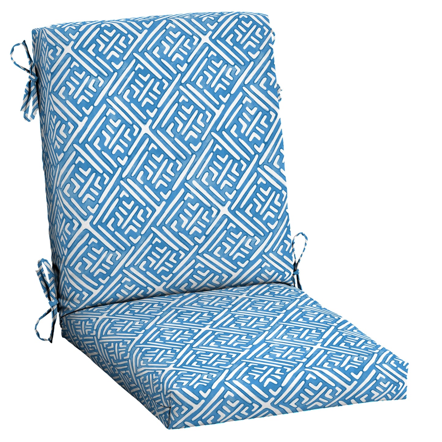 Arden 2-Pack Outdoor Patio Dining Chair Cushion, 20x44, Rain-Proof Seat Pad, Fade-Resistant Outdoor Cushion Black Cabana Stripe