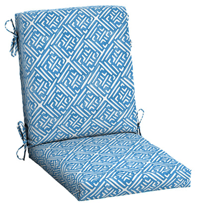 Arden 2-Pack Outdoor Patio Dining Chair Cushion, 20x44, Rain-Proof Seat Pad, Fade-Resistant Outdoor Cushion Black Cabana Stripe