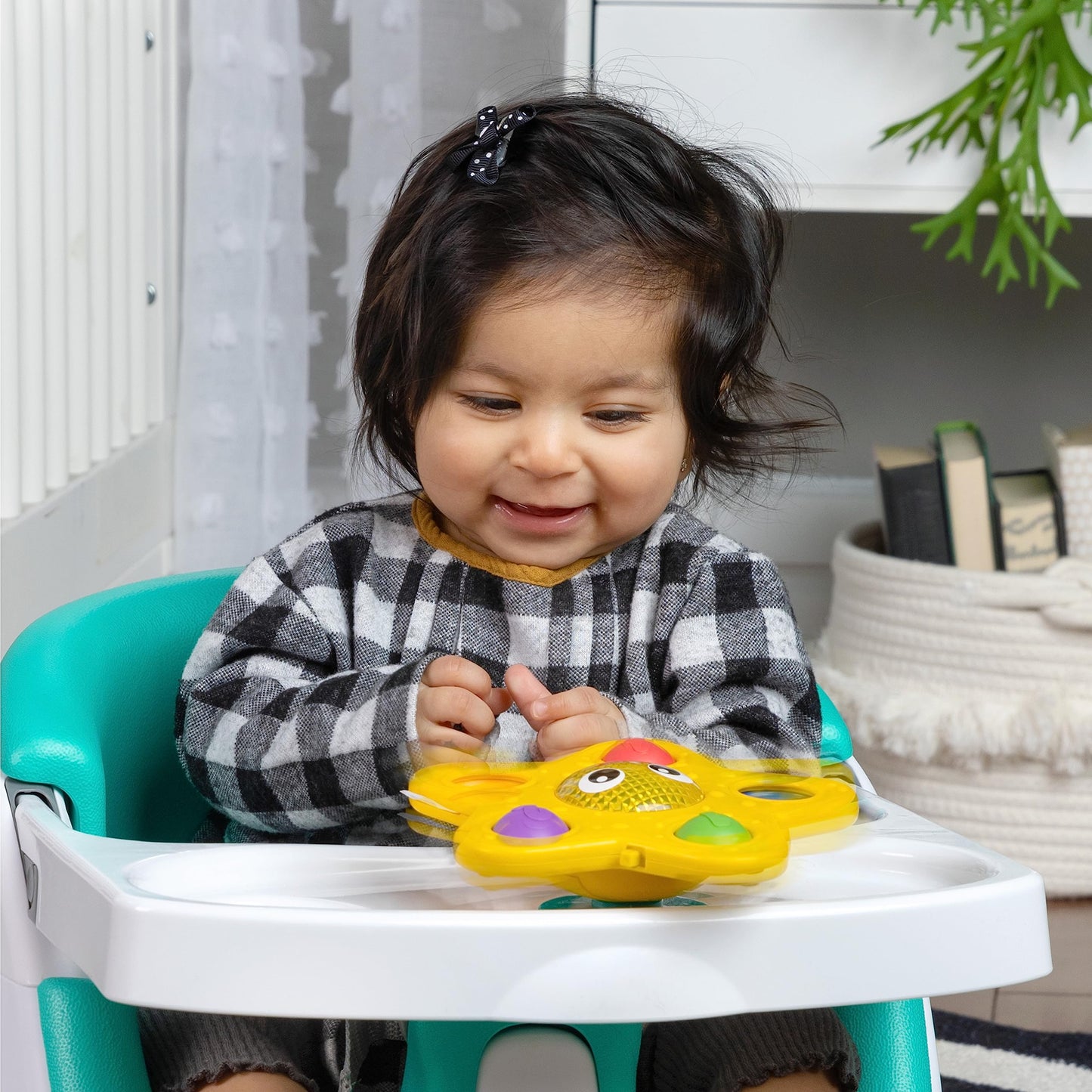 Baby Einstein Sticky Spinner BPA-freies Hochstuhl-Aktivitätsspielzeug, 3 Monate+