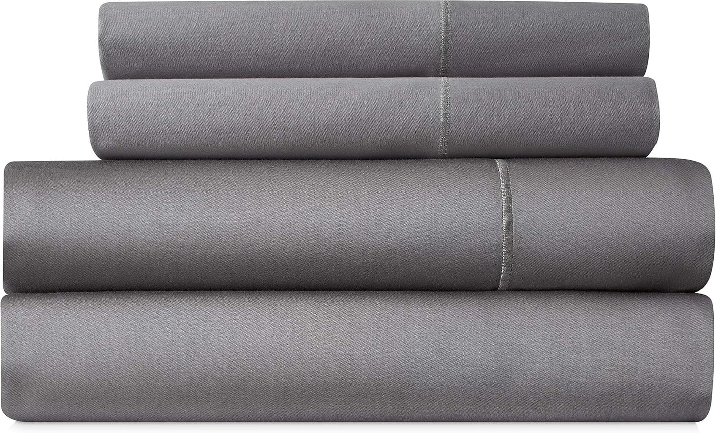 1000 Thread Count Queen Size Bed Sheet Set - Charcoal Egyptian Cotton Blend