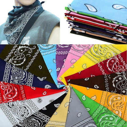 BOOLAVARD 1er, 6er, 9er oder 12er Pack Cowboy-Bandanas mit original Paisley-Muster (Schwarz)