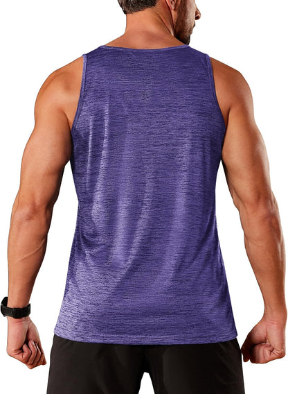 TACVASEN Herren Tanktops Schnelltrocknend Ärmelloses Workout Muskelshirt Sport Bodybuilding Fitness Performance T-Shirts