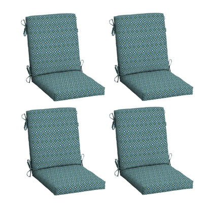 Arden 2-Pack Outdoor Patio Dining Chair Cushion, 20x44, Rain-Proof Seat Pad, Fade-Resistant Outdoor Cushion Black Cabana Stripe