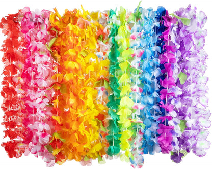 JOYIN Toy 36 Counts Hawaiian Leis Bulk, Tropical Flower Lei Hawaiian Lei Beach Hawaii Luau Party Favor Decoration Packs Party Supplies(3 Dozen)