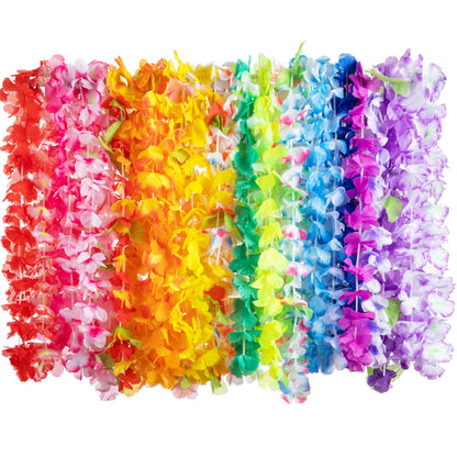 JOYIN Toy 36 Counts Hawaiian Leis Bulk, Tropical Flower Lei Hawaiian Lei Beach Hawaii Luau Party Favor Decoration Packs Party Supplies(3 Dozen)