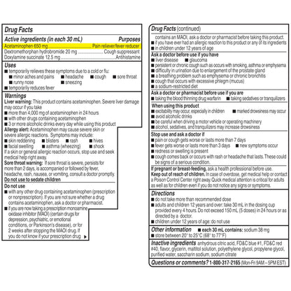 Coricidin HBP Maximum Strength Cold & Flu Day & Night Sugar-Free Liquid Twinpack,Decongestant-Free Cold Medicine for Adults with High Blood Pressure -12 Fl Oz,2 Count (Pack of 2)