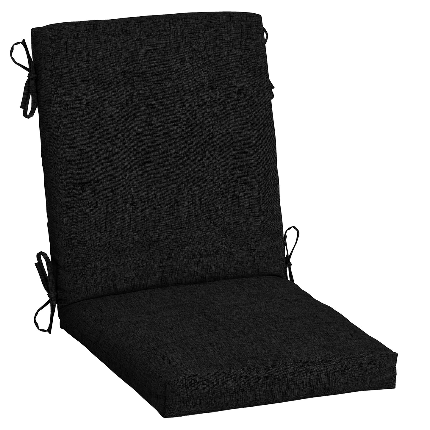 Arden 2-Pack Outdoor Patio Dining Chair Cushion, 20x44, Rain-Proof Seat Pad, Fade-Resistant Outdoor Cushion Black Cabana Stripe