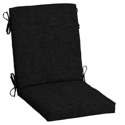 Arden 2-Pack Outdoor Patio Dining Chair Cushion, 20x44, Rain-Proof Seat Pad, Fade-Resistant Outdoor Cushion Black Cabana Stripe