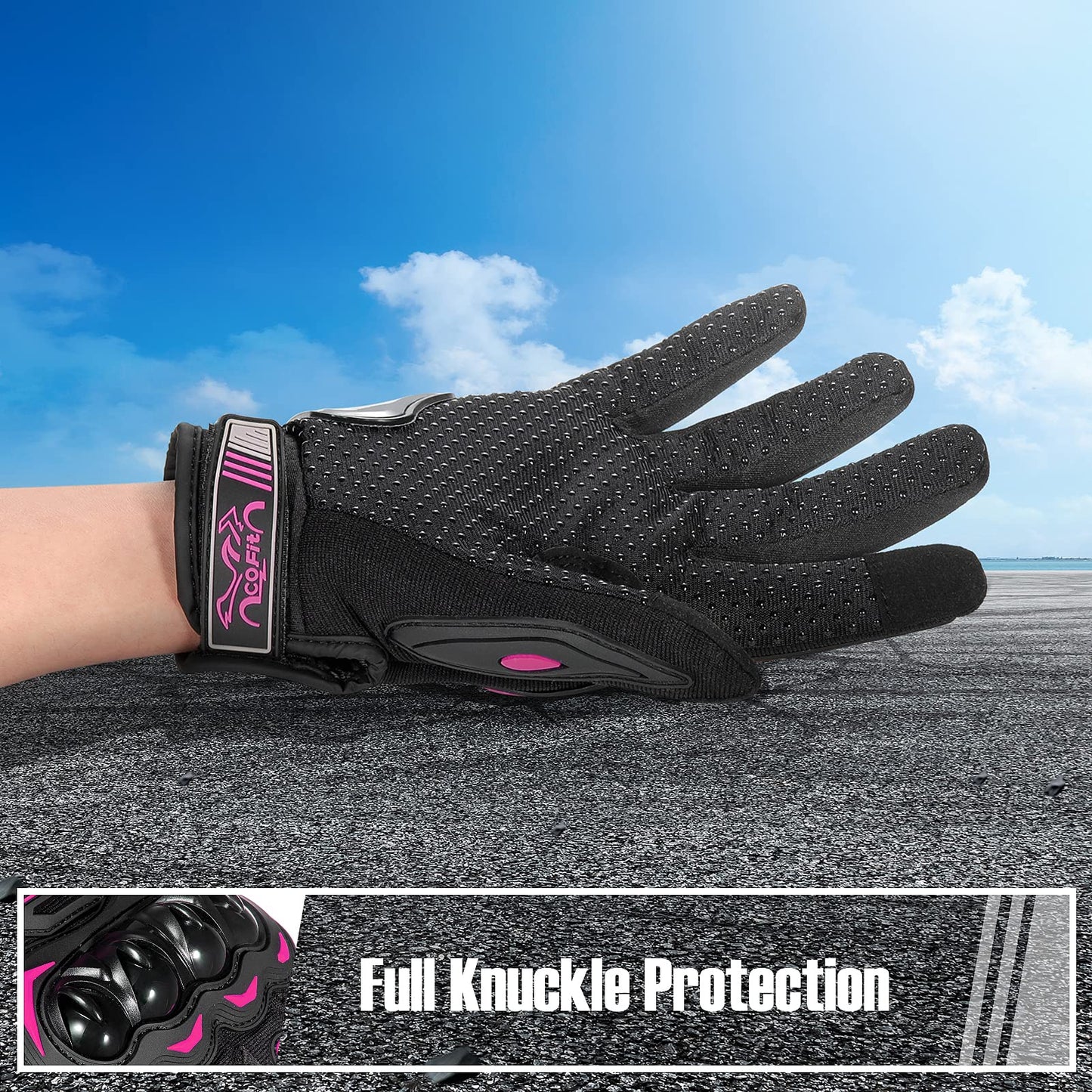 COFIT Motorradhandschuhe atmungsaktiv, Touchscreen Motorradhandschuhe Anti-Rutsch mit gutem Halt Harte Knöchel Protektion für Herren Damen Motocross, BMX ATV MTB Radfahren, Straßenrennen