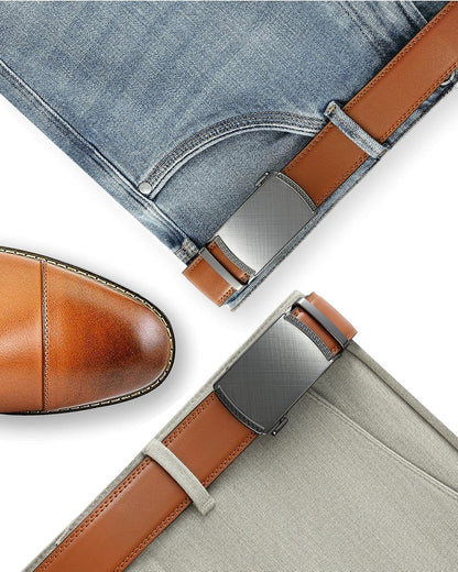 CHAOREN Mens Belt Leather Belts for Men Ratchet Belt, Customizable Fit (35mm)