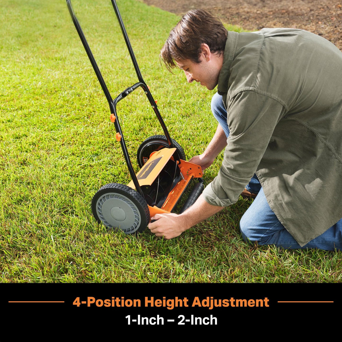LawnMaster LMRM1602 Push Reel Lawn Mower 16-Inch 5-Blade
