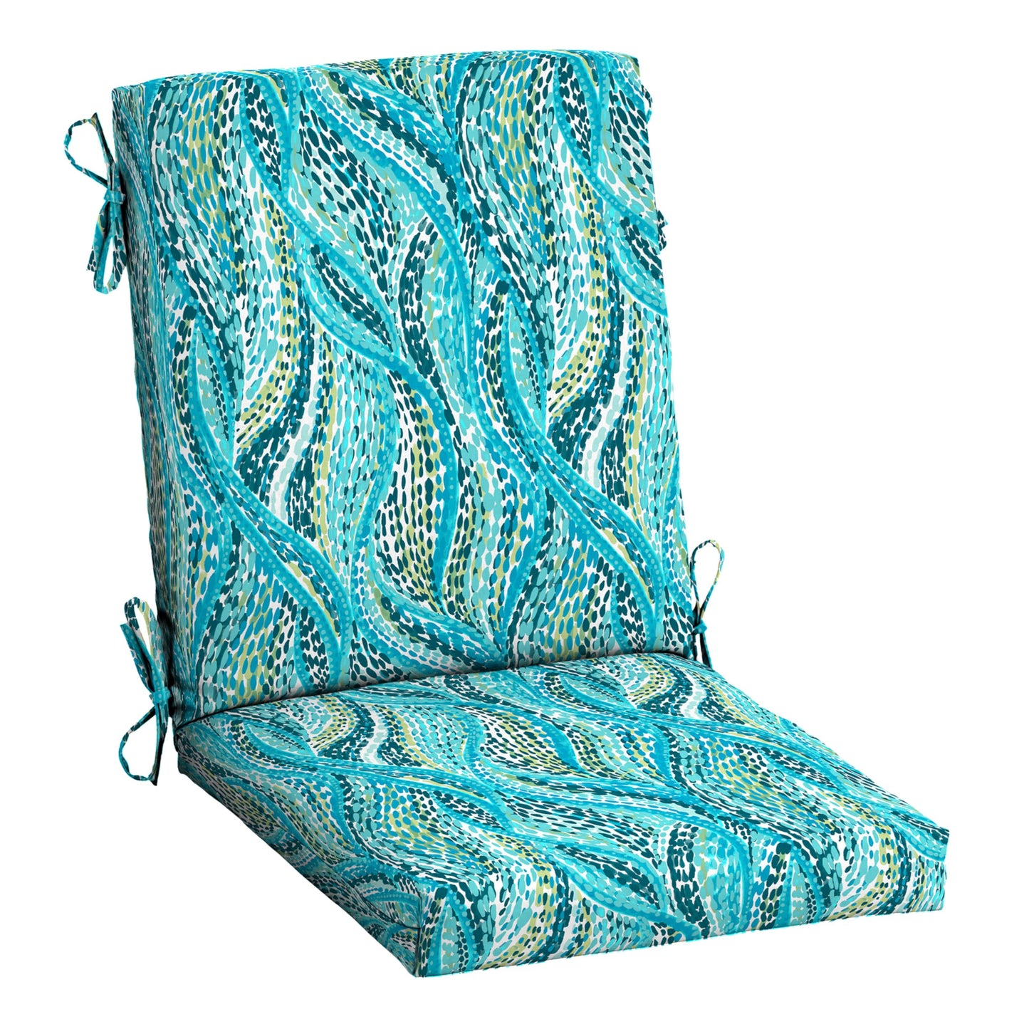 Arden 2-Pack Outdoor Patio Dining Chair Cushion, 20x44, Rain-Proof Seat Pad, Fade-Resistant Outdoor Cushion Black Cabana Stripe