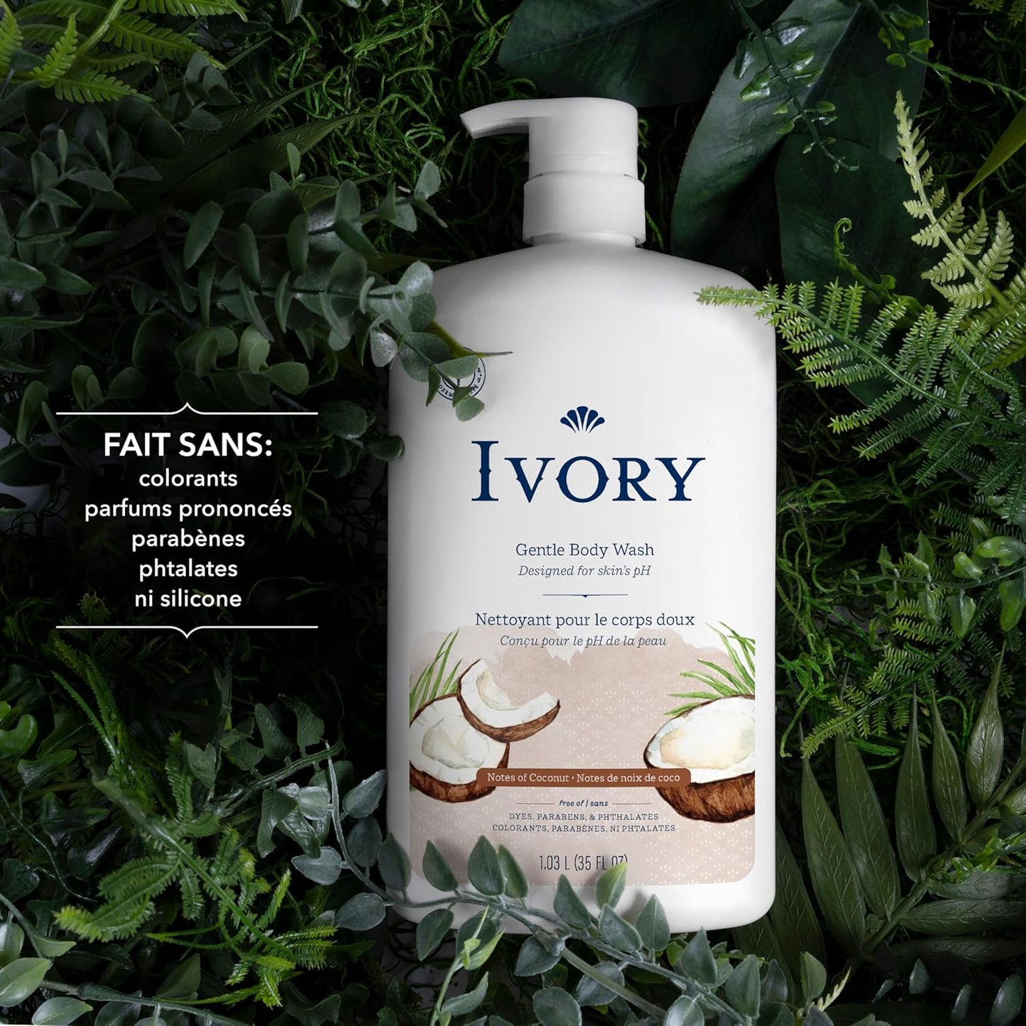 Ivory Milde & Sanfte Körperwäsche, Kokoswasserduft, 1,03 L