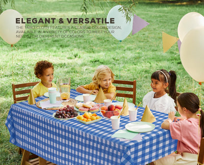Utopia Kitchen Einweg-Tischdecke aus Kunststoff (12er Pack – 137x274 cm) Weiß Rechteckige Tischdecke Wasserdicht Schmutzabweisend Party-Tischdecke