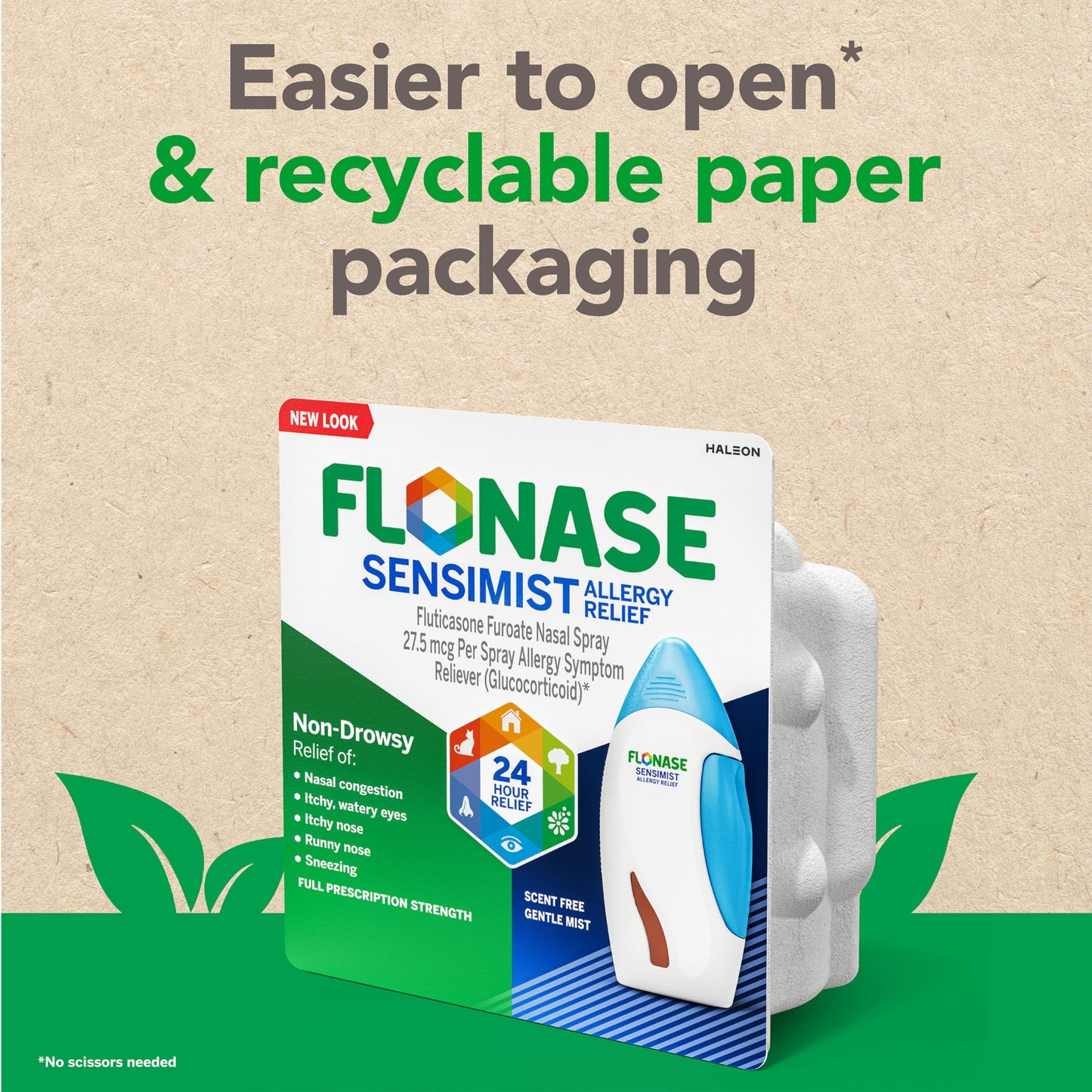 Flonase Sensimist Allergy Relief Nasal Spray for Non-Drowsy,24-Hour Multi-Symptom Allergy Relief – 120 Sprays,(Pack of 2)