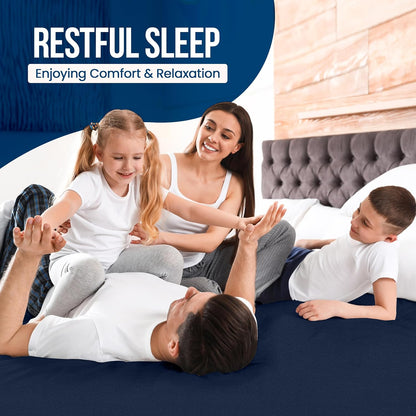 Utopia Bedding Wasserdichter Matratzenschoner für Doppelbetten/Full Size, Premium Frottee Matratzenbezug 200 g/m², Atmungsaktiv, Spannbetttuch-Stil mit dehnbaren Taschen (Weiß)