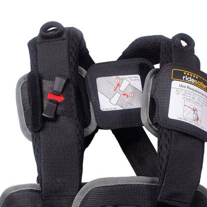 RideSafer Travel Vest Gen 6 - Small (26.5-50 lbs) - Black - Lightweight Portable Child Safety Car Seat for Travel, Rental Cars, Rideshares