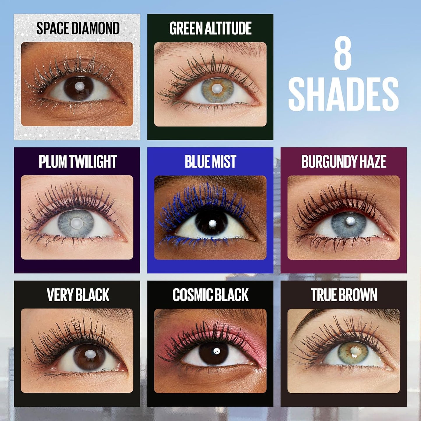 Maybelline New York Lash Sensational Sky High Washable Wimperntusche, Volumen, Länge, Definition, Schwung, Verdichtung, aufbaubare Formel, Very Black, 7.2 ml