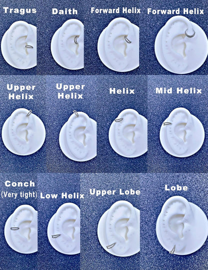TDEBA Conch Piercing Schmuck, 316L Chirurgenstahl Segment Nasenring, CZ Knorpel Ohrringe, Lippenring, Segment Helix Rook Nahtloser Clicker Piercing Schmuck