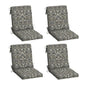 Arden 2-Pack Outdoor Patio Dining Chair Cushion, 20x44, Rain-Proof Seat Pad, Fade-Resistant Outdoor Cushion Black Cabana Stripe