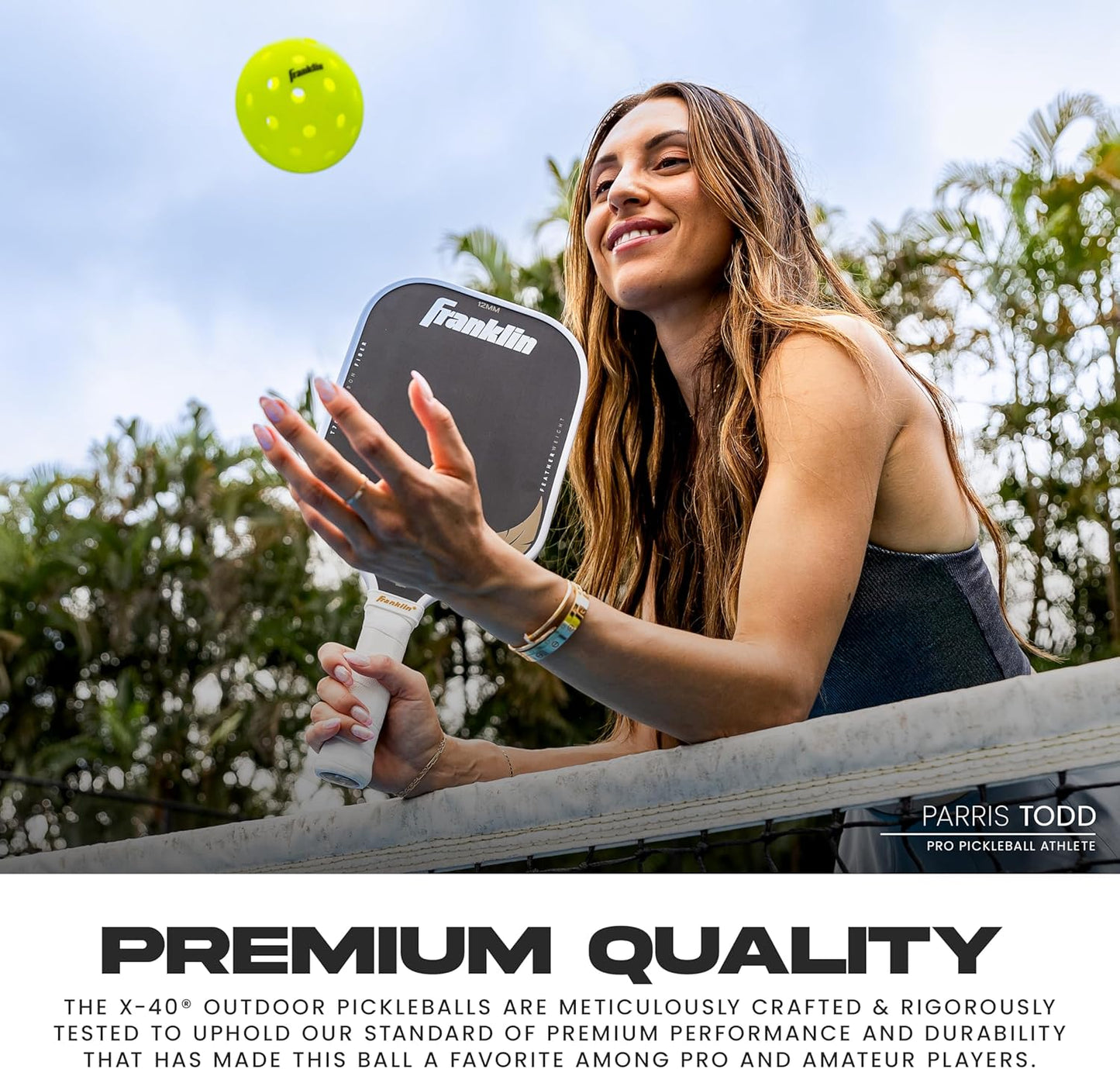 Franklin Sports Outdoor-Pickleballs – X-40 Pickleballbälle – von USA Pickleball (USAPA) zugelassen – offizieller US Open Ball – 3er-, 12er- und 100er-Bulk-Packs Pickleballs