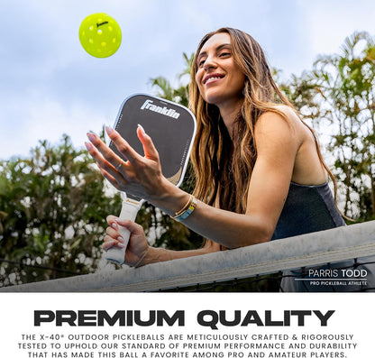 Franklin Sports Outdoor-Pickleballs – X-40 Pickleballbälle – von USA Pickleball (USAPA) zugelassen – offizieller US Open Ball – 3er-, 12er- und 100er-Bulk-Packs Pickleballs