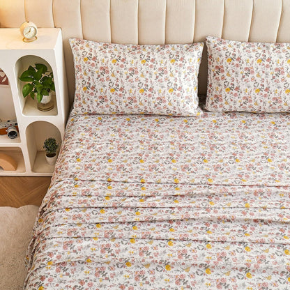 Viviland Floral Queen Sheet Set - A Cozy Addition to Your Bedroom