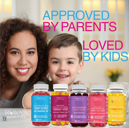 RUWAA NUTRITION Kids Melatonin Gummies 1 mg, Safe, Drug-Free & Effective Natural Sleep Aid for Kids. Children Melatonin Gummy, Gluten-Free Vegetarian Restful Sleep Support for Ages 4+. 360ct (6)
