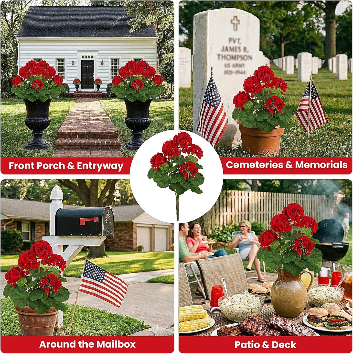 FOREST PRINCE Artificial Geraniums: A Vibrant Outdoor Decor Solution