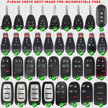 Schlüsselfernbedienung Ersatzbatterien für Jeep Dodge Ram Chrysler (Cherokee Caravan Town & Country Charger Compass Durango Challenger Journey Renegade Pacifica Patriot) Remote Fobik (2er-Pack) (Fit Guide prüfen)