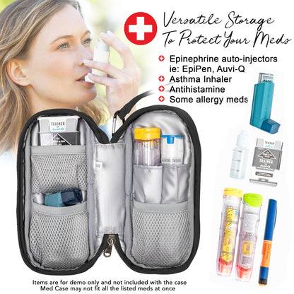 PracMedic Bags Epipen Carry Case– Insulated Epi Pens Carrying Case for Epipens, Auvi-Q, Inhaler, Allergy Medication & Diabetes Supply– Durable Emergency Medical Pouch for Travel (Red)