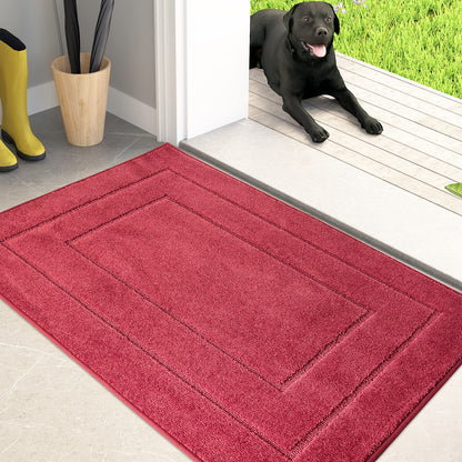 PURRUGS Dirt Trapping Door Mat 32" x 70", Non-Slip/Skid Machine Washable Entryway Rug, Dog Doormat, Super Absorbent Welcome Mat for Muddy Wet Shoes and Paws, Grayish Brown