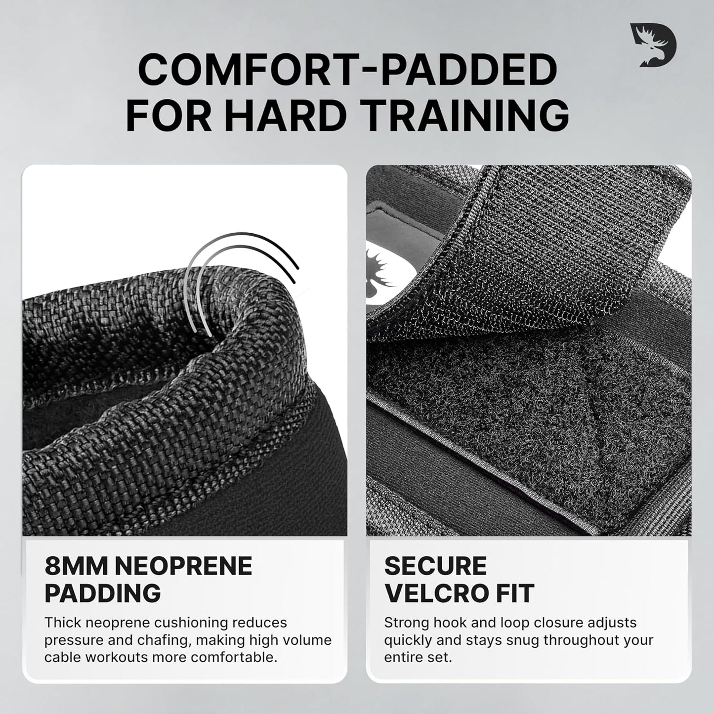 DMoose Ankle Strap for Cable Machine - One Size Fit with Premium Padding, Workout Kickback Ankle Cuffs, Ankle Bands for Working Out, Booty Workouts, Leg Extension, Hip Abductors & Lower Body Exercises