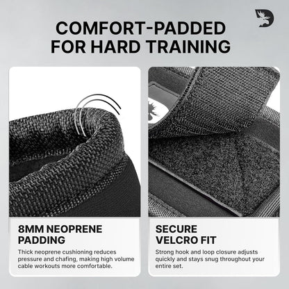 DMoose Ankle Strap for Cable Machine - One Size Fit with Premium Padding, Workout Kickback Ankle Cuffs, Ankle Bands for Working Out, Booty Workouts, Leg Extension, Hip Abductors & Lower Body Exercises