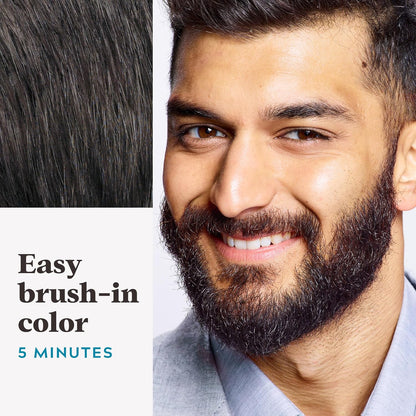 Just For Men Bart- & Schnurrbartfarbe, Bartfarbe für Männer mit inklusivem Pinsel für einfaches Auftragen, mit Biotin, Aloe und Kokosnussöl für gesundes Barthaar, Dunkelbraun, M-45 (1 Stück), Verpackung kann variieren