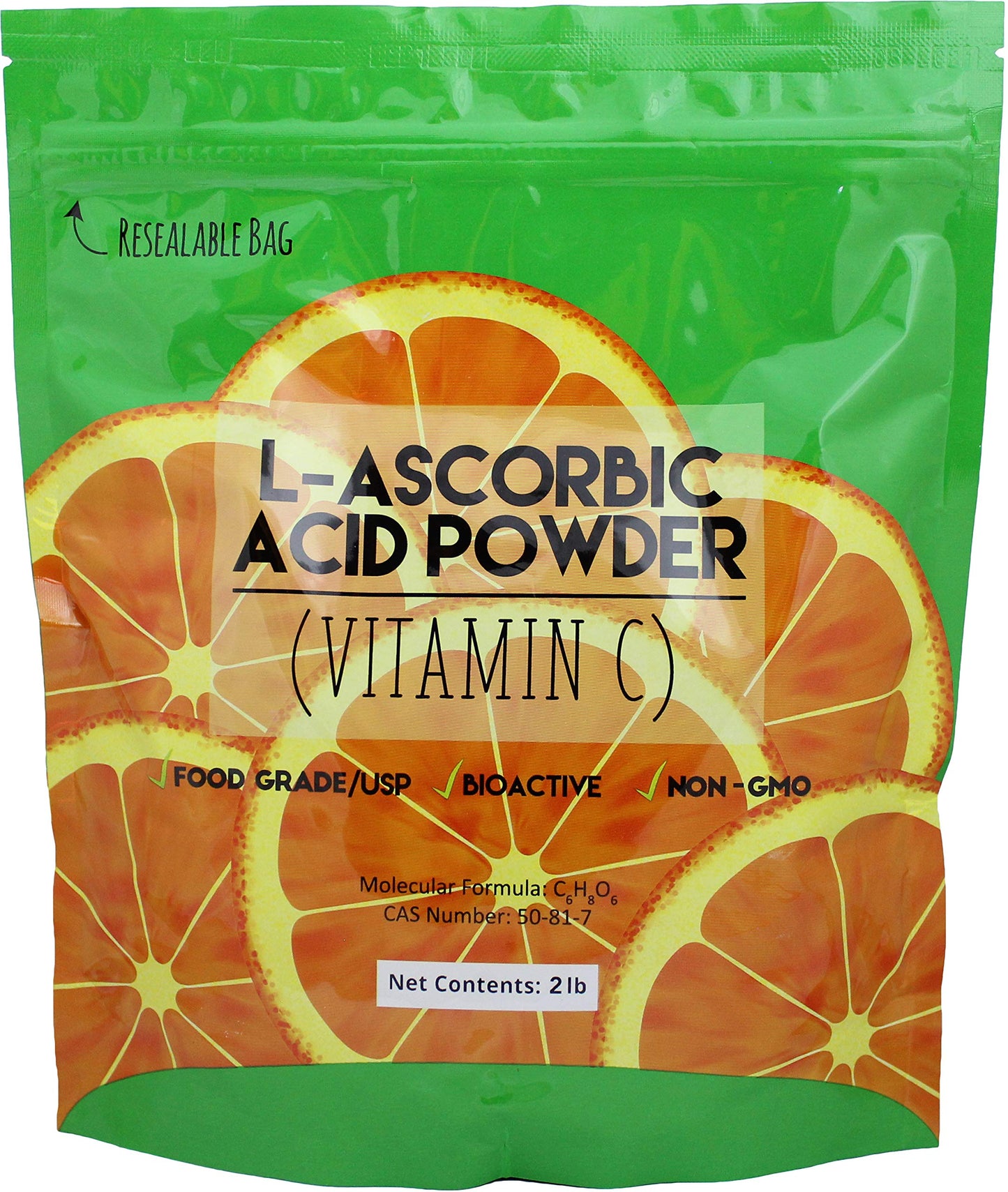55 lb Bag of L-Ascorbic Acid Powder 99+% Food Grade USP36/BP2012 Naturally Fermented Pure White Crystals Form of Vitamin C